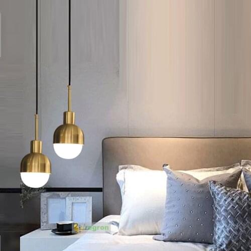 Nordic Bedroom Vintage Lamp Brass Loft Industrial Suspension Luminaire E27 Pendant Light Antique Mini Hanging Lights