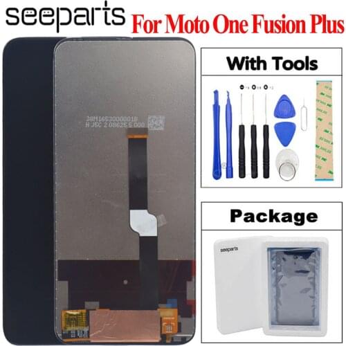 Original New Tested 6.5" For Motorola One Fusion+ Lcd Screen Display Touch Digitizer Assembly For Moto One Fusion Plus LCD