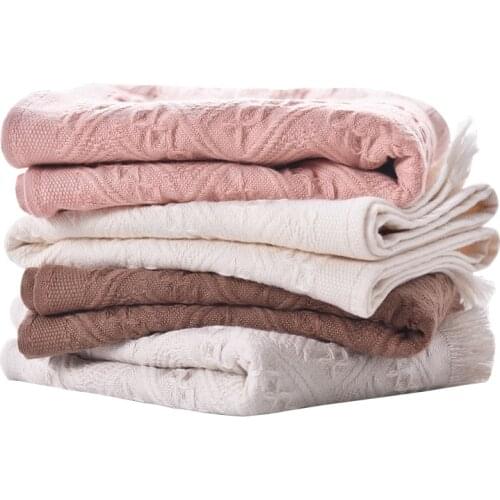 New 2020 Hand Towel -4pc 100% Cotton Towel for Adult Plaid Towels Face Care Grey Towel toalha 32x72cm