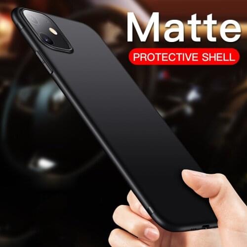 Simplicity Black Silicon Soft Phone Case For iPhone 12 11 Pro 12 mini X Xr Xs Max 5 5S SE 2020 6 6S 7 8 Plus Matte Case Cover