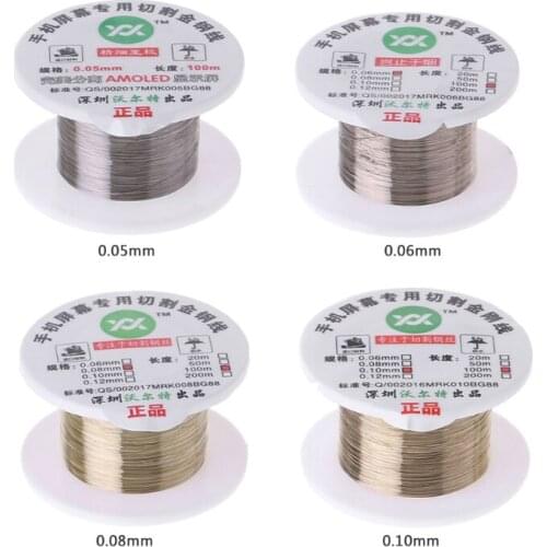 100m Alloy Gold Molybdenum Wire Cutting Line LCD Display Screen Separator Repair Drop Ship