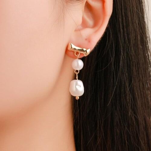 Korean Pearl Earrings Bts Kpop Retro Tassel Earrings with Water Drop Special-shaped Pearl Earring Za Ropa Pendientes Earings
