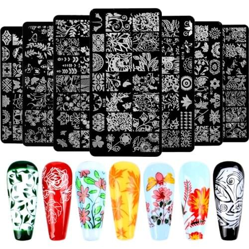 YWK Pattern Nail Stamping Template Nail Design Stamping Plate Stainless Steel Nail Art Plate Stencil Tools