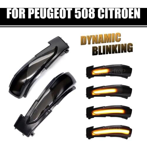 LED Flowing Turn Signal Rear Mirror Light Car Lamps For Peugeot 508 SW 2010-2017 For Citroen DS5 C4 Grand Picasso II 2011-2017