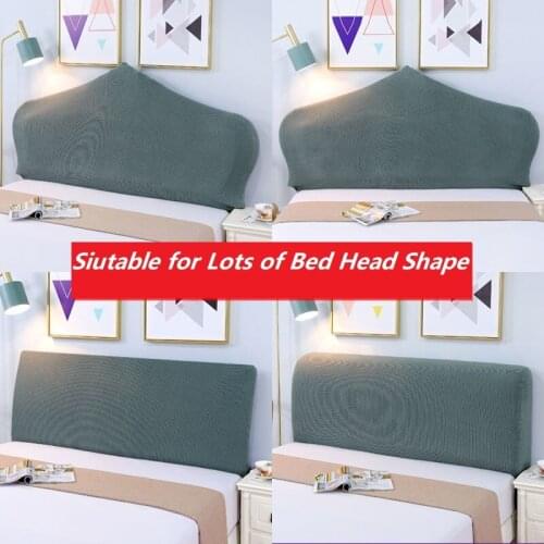 Solid Color All-inclusive Head Cover Elastic Headboard Protector Cover Dustproof Bed Head Back Cover Home Decor