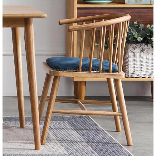 Solid Wood Windsor Chair Dining Chair Nordic Desk Stool Negotiation Circle Chair Cafe Back Princess Chair