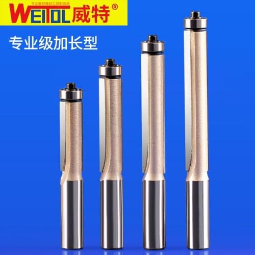 Weitol 1pcs 1/2 inch high quality tungsten carbide Lengthen flush trim router bit with bearing for wood