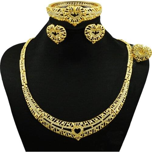 Gold plating jewelry sets wholesale jewelry sets african jewelry sets women big necklace
