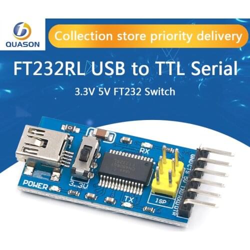 1pc Basic Breakout Board for arduino FTDI FT232RL USB To TTL Serial IC Adapter Converter Module for arduino 3.3V 5V FT232 Switch