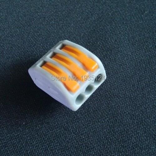 10 pcs 222-413 Universal Compact Wire Wiring Connector 3 pin Conductor Terminal Block With Lever AWG 28-12