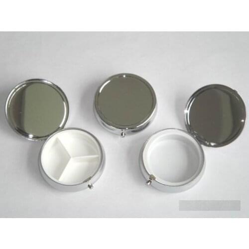 100pcs Metal Pill boxes DIY Medicine Organizer container silver DHL Fedex Free Shipping