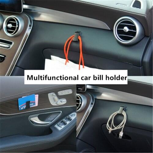 2 Pcs Automobile Fastener Card Bill Clip Black Auto Parking Ticket Clip Storage Credit Card Holder Vehicle Interior Organizer