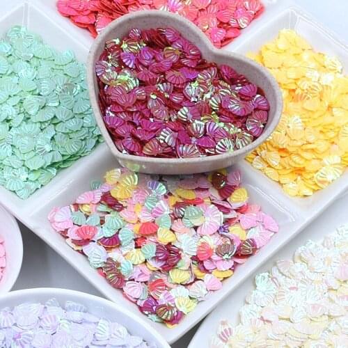 20g/bag Shell Shape Loose Sequins 7mm Paillettes Sequin for Nail Arts Sewing Wedding Crafts Decoration DIY Accessories Confetti