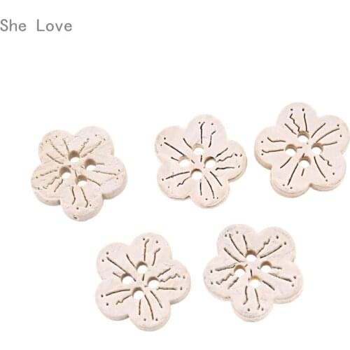 Chzimade 20pcs Coconut Wooden Flatback Buttons Sewing Craft Coat Shirt Sewing Embellishment DIY