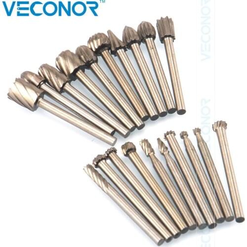 20PCS High Speed Steel Burr Woodworking Drill Bit Set Carving Rasps For 1/8 Inch Shank Burs
