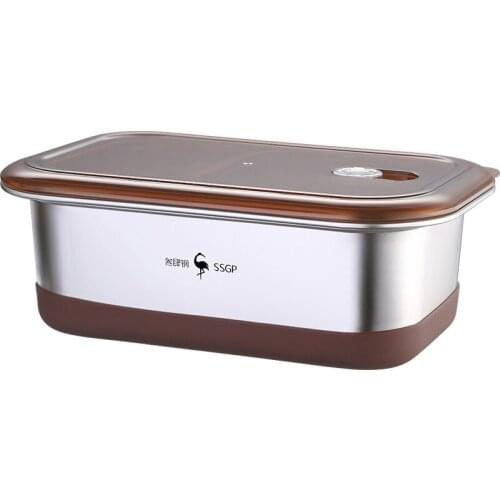 304 Stainless Steel Stacking Portioned Box Sealing Portable Snack Plate Bento Lunch Box Office Food Storage