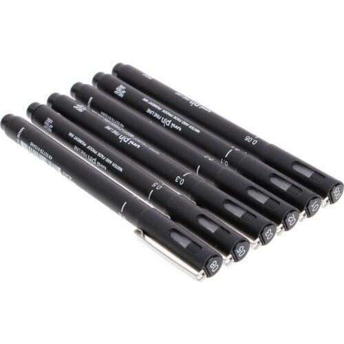 6pcs Drawing Pen Ultra Fine Line 005 01 02 03 05 08 Needle Point Painting Pens