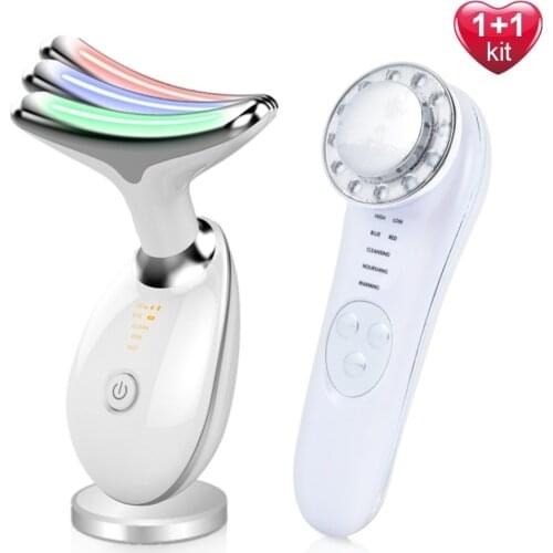 RF EMS Beauty Device Skin Rejuvenation Machine EMS Neck Massage LED Photon Face Neck Wrinkle Removal Skin Lifting Face Massager
