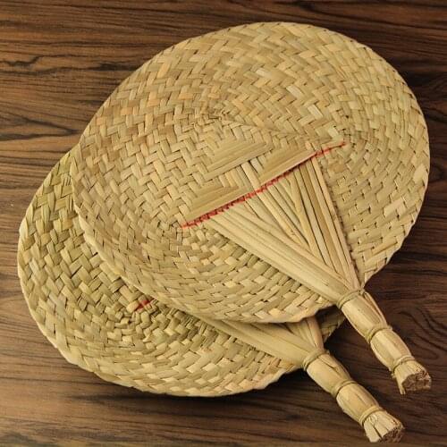 Large hand woven Pufan retro hand woven Pucao banana fan summer round fan large hand fan