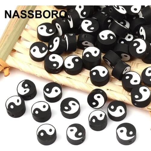 30Pcs/Lot Tai Chi Loose Spacer Soft Clay Beads For Jewelry Making DIY Necklace Bracelets Accessories Whosale