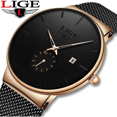 LIGE Quartz Clock Sports Men Watch Top Brand Luxury Famous Dress Fashion Watches Male Unisex Ultra Thin Wrist watch Para Hombre