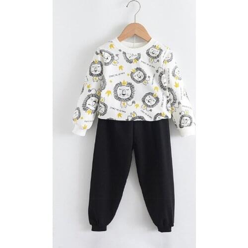 Cartoon Lion Boys Clothing Sets 2020 New Autumn Fashion Kids Casual Outfits 2PCS Children Cool Toddler Boy Tracksuits 2-5 Years