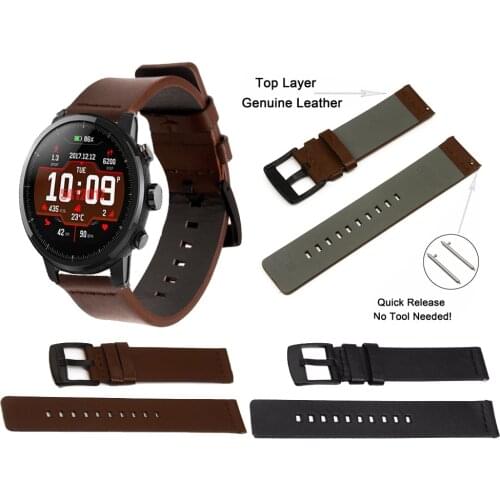 For Xiaomi Huami Amazfit GTS Stratos 2 2S amazfit pace GTR 47 42mm bracelet Strap Watch band 22 20mm leather Wristband