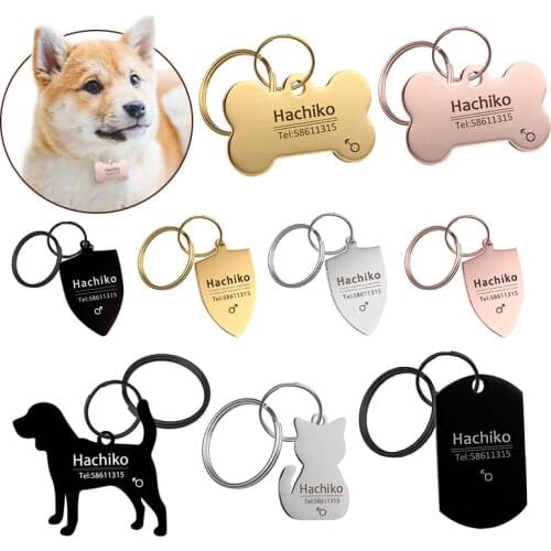 YVYOO Pet Dog Tag Puppy Cat Kitten Dogs Collar Accessories Dog Name Message Tag Customized Stainless Steel ID Tag Personalized