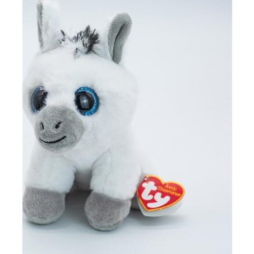 New 6" 15cm Ty Big Eyes Stuffed Peas Plush Animal Zebra Streeps White horse Collection Doll Childrens Birthday Gift