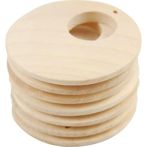 50 Pieces Natural Round Unfinished Wood Pendants Wooden Circles 30mm 40mm 50mm