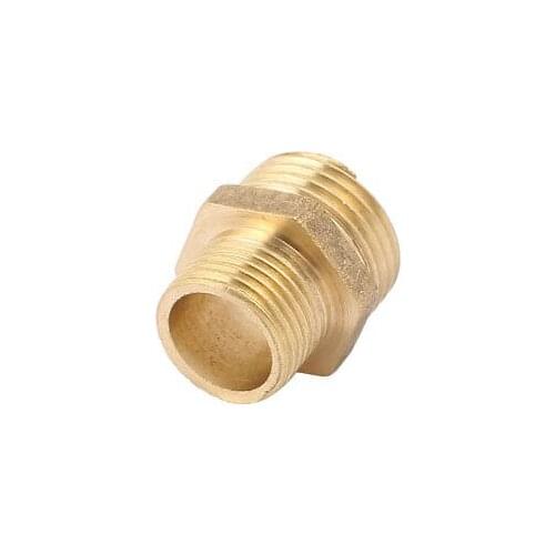1/2BSP to 3/8BSP Male Thread Brass Pipe Hex Nipple Fitting Quick Adapter