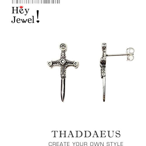 Ear Studs Swords,Europe Style Vintage Fantasy Fine Jewelry For Women Men,2021 Summer Mystical Effect Gift 925 Sterling Silver