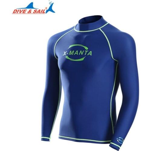 Mens Long-Sleeve Sun Protection Shirt UV Protection Jellyfish Snorkeling Sun Protection Clothing Beach Swimming Surf Clothing