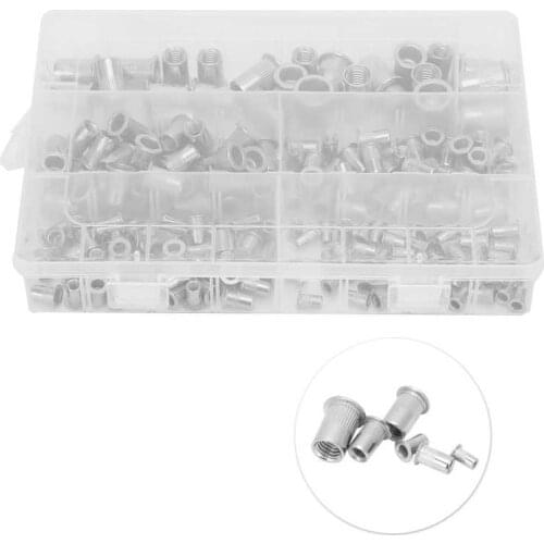 Stainless steel insert for hardware repair tools kit Stainless Steel Rivet Nut Set Mixed Flat Head Insert