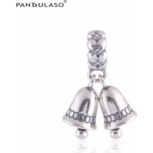Christmas bell Dangle Beads For Jewelry Making Woman DIY Charms Fits Original Bracelets 925 Sterling Silver Jewelry Bead
