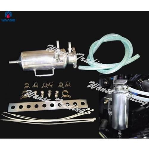 Engine Coolant Cooler Radiator Overflow Breather Air Bleed Tank Can Aluminum Kit Universal For all Vehicles European, Japanese