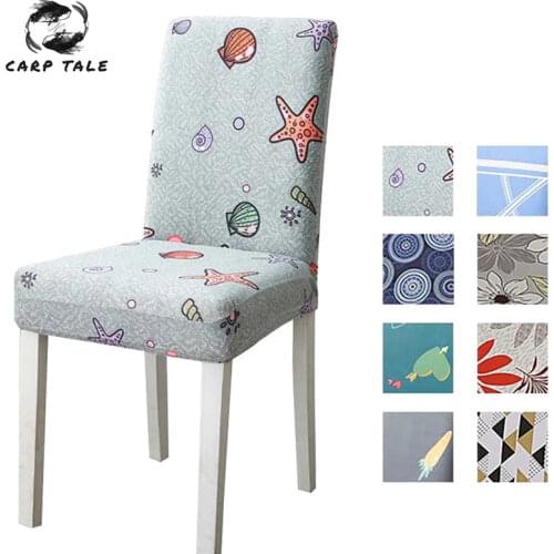 Printing Dining Chair Cover Spandex Elastic Wedding Party Chair Protector Covers Removable Washable Slipcover Stretch Seat Cover