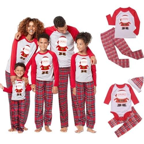 Family Christmas Pajamas Set Matching Sleepwear Xmas Pjs Santa Claus Mother Daughter Father Son Outfits Family Look Nightwear