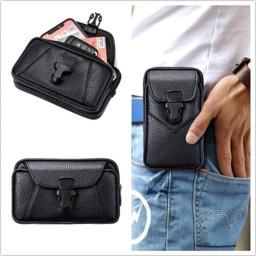 High Quality PU Leather Waist packs for man Universal Double Mobile Phone Bag belt Fany pack Purses Designer Fanny Pack for Men