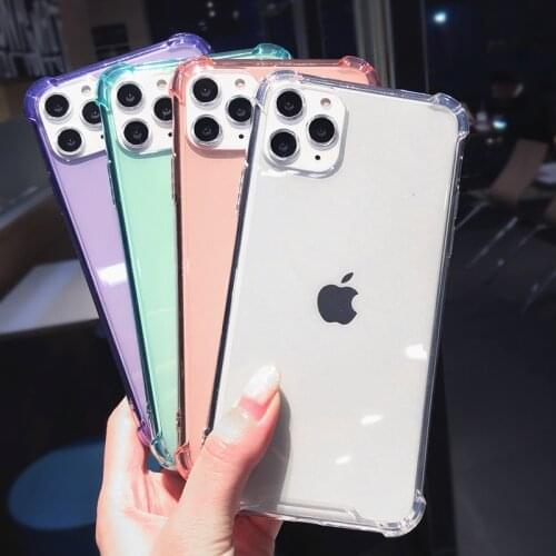 Transparent Silicone Case For iPhone 12 Mini 11 Pro Max 11Pro 12Pro iPhone12 X XS XR 7 8 Plus SE 2020 6S Blue Cover Accessories