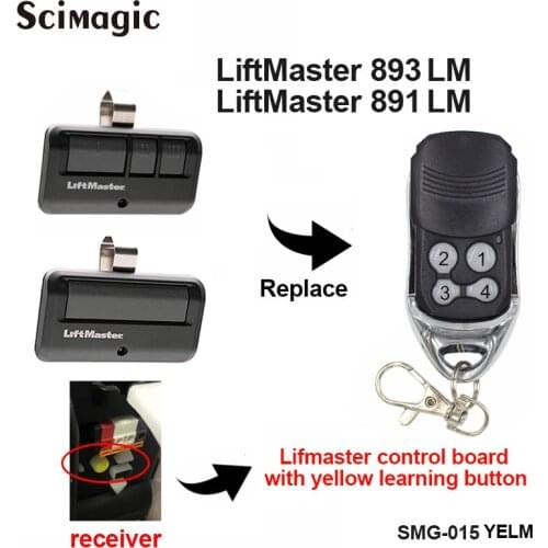4 Button Door Opener Remote Control Transmitter for Craftsman LiftMaster Garage Door Remote Control for 891LM 893LM