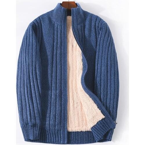 ICPANS Plus Size M-6XL 7XL Lamb Cashmere Winter Men Sweaters Knitted Black Cotton Polyester Thicken Warm Cardigan Male 2019