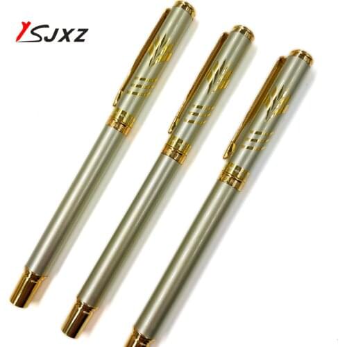 Luxury high quality stainless steel Ballpen Business office school supplies Ballpoint metal Pen Golden Clip supply