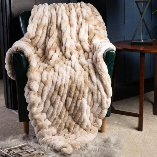Decorative Extra Soft Faux Fur Throw Blanket, Reversible Fuzzy Long Hair Shaggy Blanket,Fluffy Cozy Plush Couch Blanket