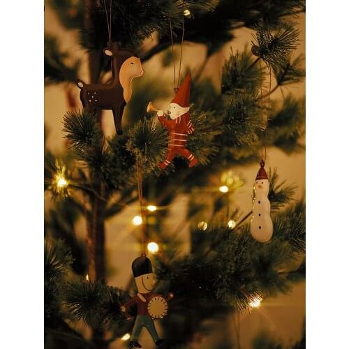 Christmas decoration pigeon drum bear double-sided metal pendant Christmas tree ornaments