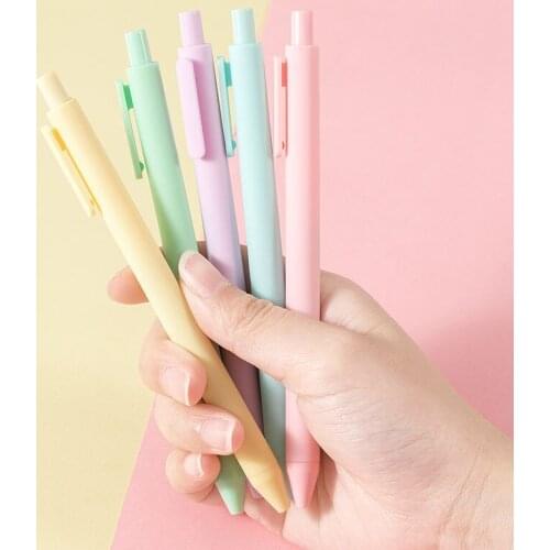 5pcs Kawaii Creative Cute Macaron Gel Pen Ballpoint Pen Signature Pen School Office Writing Supplies Stationery Supplies