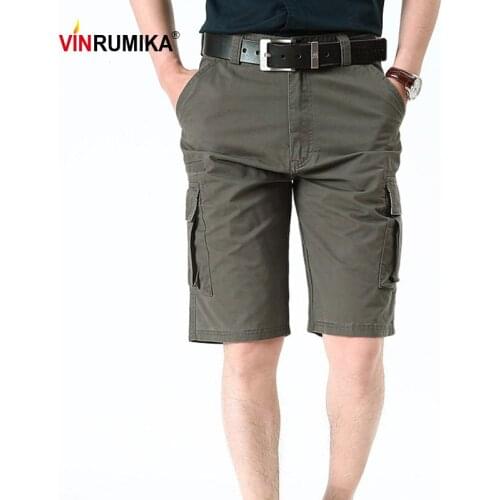 Big Size 30-44 Mens Summer Good Quality Army Multi-pocket Casual Style Shorts Male Blue 100% Cotton Khaki Cargo Short Trouserss