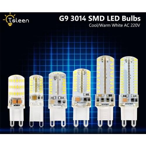 LED G9 6/7/9W Warm Cool White Crystal replace Spotlight Chandelier light Replace 3014 Led Corn AC220V Ultra Bright halogen lamp