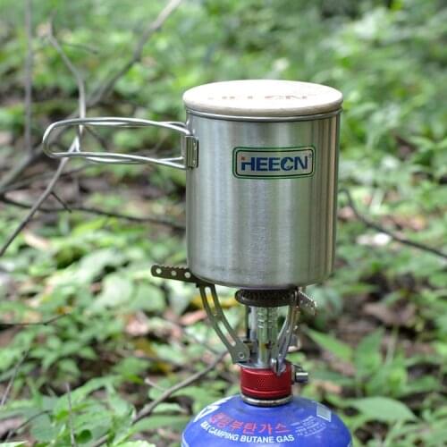Heecn outdoor stainless steel cup& camping mug, Belt scale stainless steel cup 500ml with wooden cap free shipping