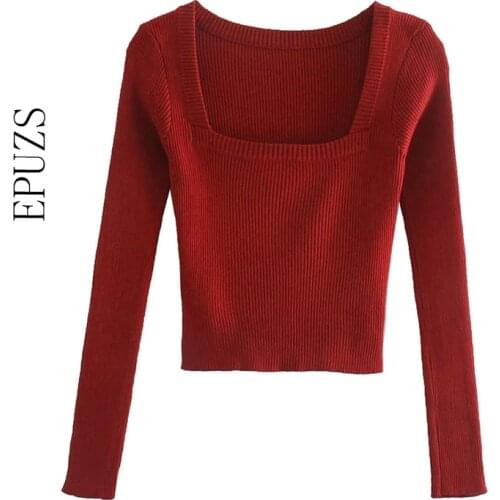 Vintage long sleeve knitted sweater women casual Pullover elegant slim women sweater 2020 lady chic top